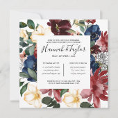 Bourgondische marine repetitie diner uitnodiging (Voorkant)