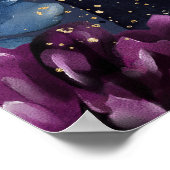 Bourgondische marine welkom op onze bruiloft 24 x  poster (Hoek)