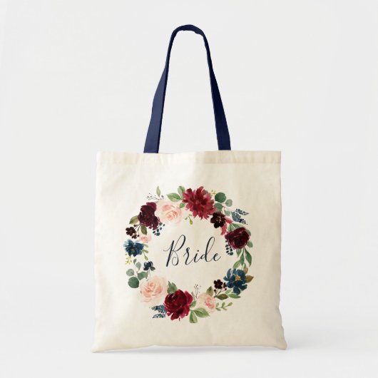 Bourgondische marinebloem tote bag (Voorkant)