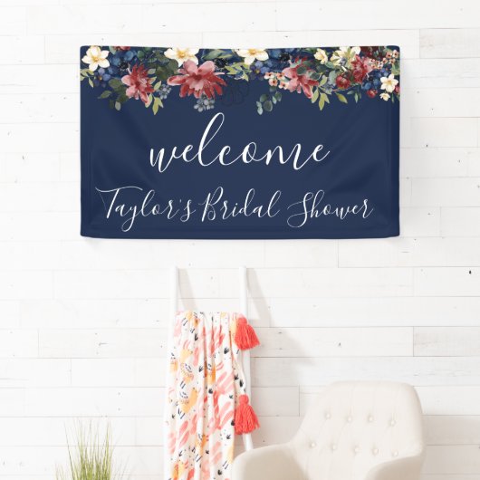 Bourgondische marinedouche welkomstbanner spandoek (Insitu)