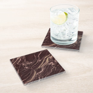 Bourgondische marmer elegante luxe moderne estheti glazen onderzetter