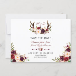 Bourgondische Marsala Bloemige Geweien Save The Da Save The Date