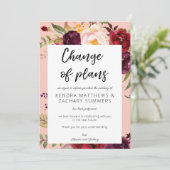 Bourgondische Marsala Bloemige Wijziging Van Plann Kaart (Staand voorkant)