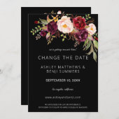 Bourgondische Marsala Bloemstuk Wijzig de Datum - Kaart (Voorkant / Achterkant)