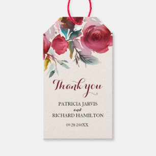 Bourgondische Marsala Boho Trouw Geschenk Bedankt Cadeaulabel