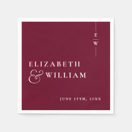 Bourgondische minimalistische elegante monogram br servet