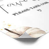 Bourgondische minimalistische herfstpompoen gunste poster (Hoek)