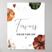 Bourgondische minimalistische herfstpompoen gunste poster (Voorkant)