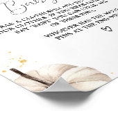 Bourgondische minimalistische herfstpompoen zegt g poster (Hoek)