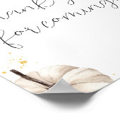 Bourgondische minimalistische pompoen Bedankt voor Poster (Hoek)