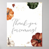 Bourgondische minimalistische pompoen Bedankt voor Poster (Voorkant)
