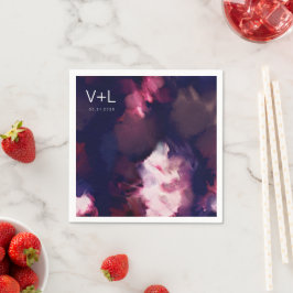 Bourgondische moderne borstel streken bruiloft servet