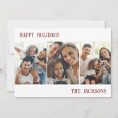 Bourgondische moderne fotocollage kerstkaart & sne (Voorkant)