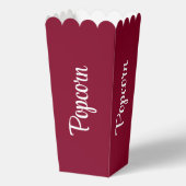 Bourgondische moderne popcorn bedankdoosjes (Voorkant)
