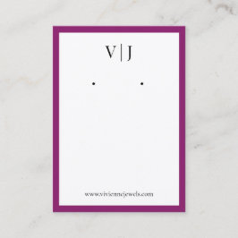 Bourgondische Monogram Sieraden Oorbellen Displayk Visitekaartje