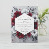 Bourgondische Moody Botanische Bruiloft Kaart (Staand voorkant)
