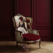 Bourgondische muze, elegant portret en bloemen tissuepapier