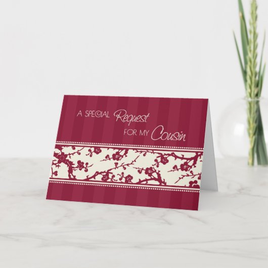 Bourgondische neef Maid of Honor Invitation Kaart (Voorkant)