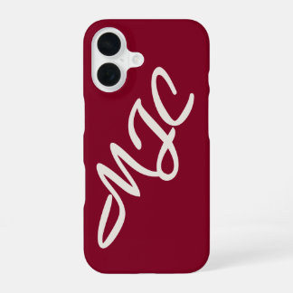 Bourgondische op maat gemaakte monogram iPhone 16 hoesje