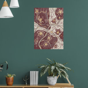 Bourgondische Orchidee Botanische Bloemige Kunstpr Poster