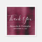 Bourgondische Paarse bruiloft Dank u Servet (Voorkant)