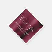 Bourgondische Paarse bruiloft Dank u Servet (Hoek)