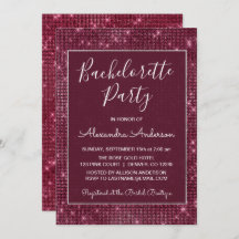 Bourgondische Paarse Sparkle Bachelorette Party