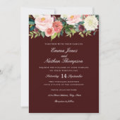 Bourgondische perzik botanische Waterverf bloemenb Kaart (Voorkant)