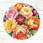 Bourgondische perzikbloemen roze pioenroos bloempa keramische knop