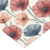 Bourgondische perziken en blauwe papaver tafelkleed (Gekanteld)