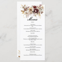 Bourgondische pioenen dubbelzijdig bruiloft menu