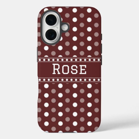 Bourgondische polka stippen Case-Mate iPhone case (Achterkant)