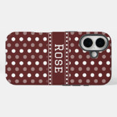 Bourgondische polka stippen Case-Mate iPhone case (Achterkant (horizontaal))