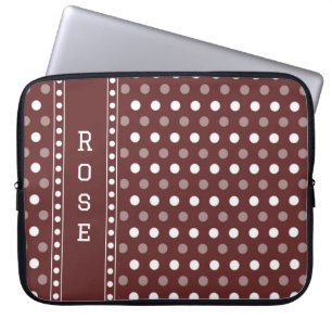 Bourgondische polka stippen laptop sleeve