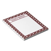 Bourgondische polka stippen notitieblok (Schuin)