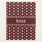 Bourgondische polka stippen planner (Voorkant)