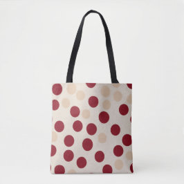 Bourgondische polka stippen tote bag
