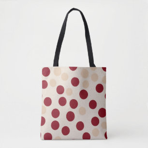 Bourgondische polka stippen tote bag