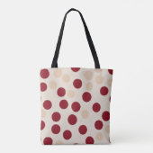 Bourgondische polka stippen tote bag (Achterkant)