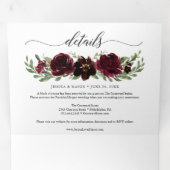 Bourgondische pompoen herfst bruiloft drievoudige  drieluik uitnodiging (Binnenzijde eerst)