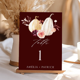 Bourgondische pompoen Herfst herfstbruiloft Kaart