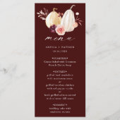 Bourgondische pompoen Herfst herfstbruiloft Menu (Voorkant)