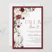 Bourgondische pompoen Herfst in liefde gouden bloe Kaart (Voorkant)