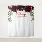 Bourgondische Pompoen Trouw Achtergrond Fotohokje Wandkleed (Voorkant)