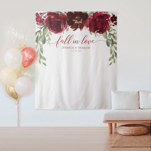 Bourgondische Pompoen Verliefd Worden Achtergrond Wandkleed