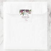 Bourgondische pracht Boho bloem wit dank je Vierkante Sticker (Tas)