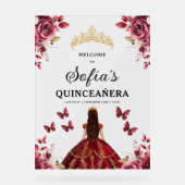 Bourgondische prinses Quinceañera Verjaardag Welko Acryl Bord (Voorkant)