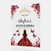 Bourgondische prinses Quinceañera Verjaardag Welko Acryl Bord (Hoek)