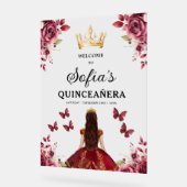 Bourgondische prinses Quinceañera Verjaardag Welko Acryl Bord (Hoek)