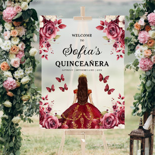 Bourgondische prinses Quinceañera Verjaardag Welko Acryl Bord